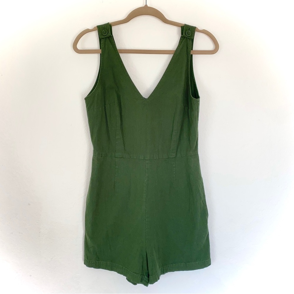 United by Blue Impact Collection Organic Cotton Green V-Neck Romper